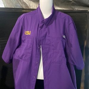 Columbia Mens LSU short sleeve button up dress shirt
